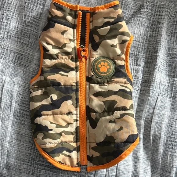 Simply Dog Camouflage Dog Vest with Orange Trim Small