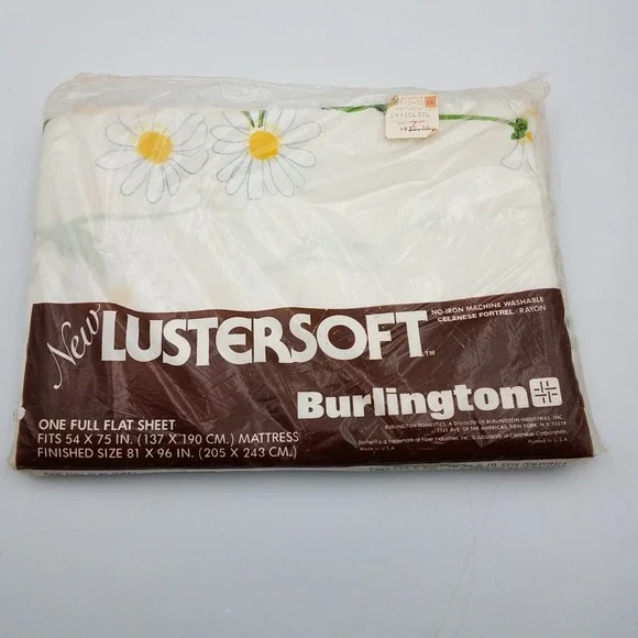 Burlington Full Flat Sheet Unopened Daisy Flower Design 54x75