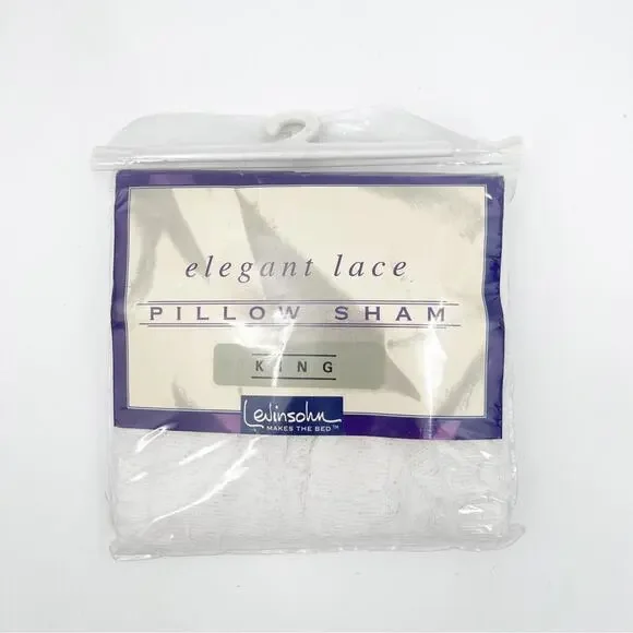 LEVINSOHN Pillow Sham King Size White Elegant Lace Romantic Shabby Chic Cottage