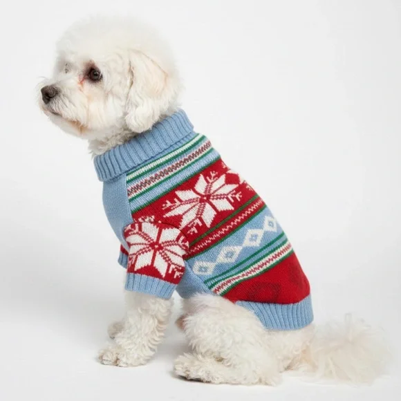 Merry Makings Fair Isle Dog holiday festive sweater size M