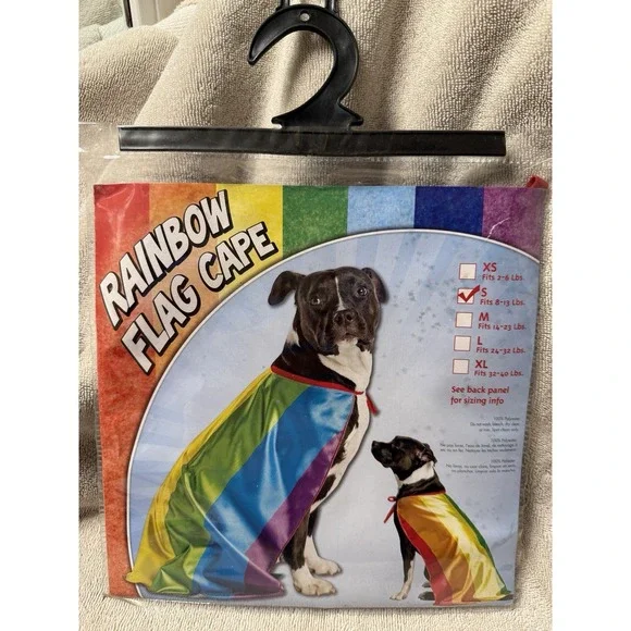 NEW Canine Rainbow‎ Flag Cape Size Small (8-13 Lbs)