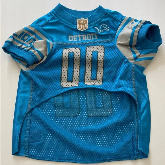 Detroit Lions Dog Puppy Blue‎ Gray Jersey Shirt