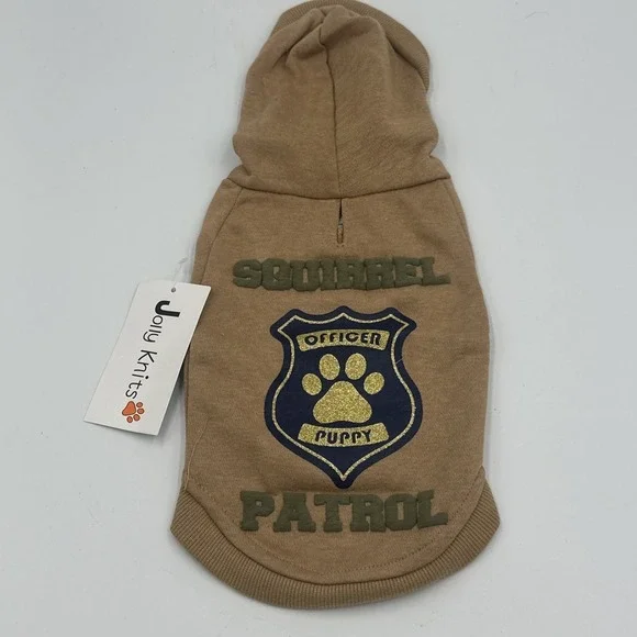 Dog Hoodie Sweater‎ - Squirrel Patrol - X Small (Toy/Teacup) Puppy Officer NEW