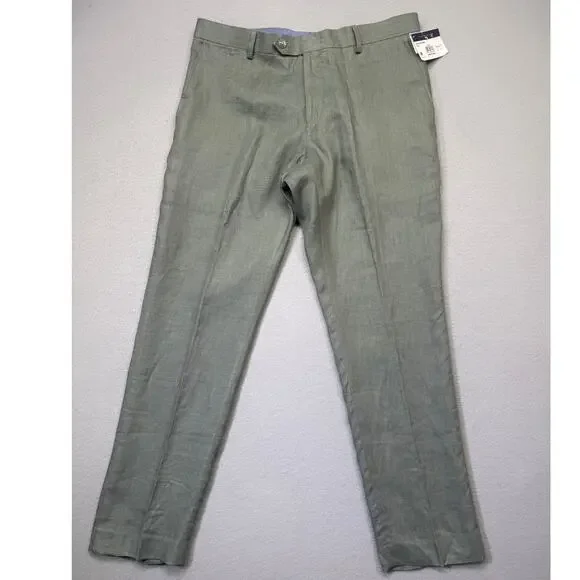 Tommy Hilfiger Modern Fit Linen Men's Suit Pants Sage, 34x30 $125