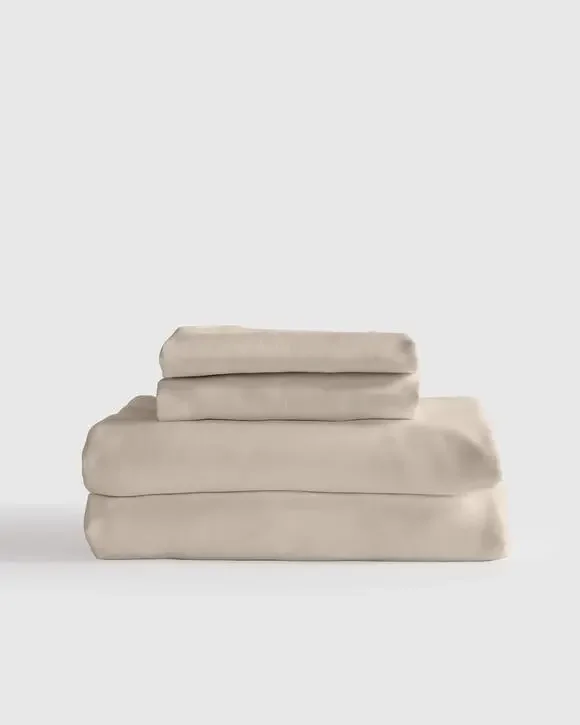 Quince Bamboo Sheet Set Full Sand NWOT Store Return