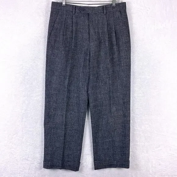 VTG Kerlan Pants 33x29 Gray Wool Double Pleated Classic Preppy Going Out 80s