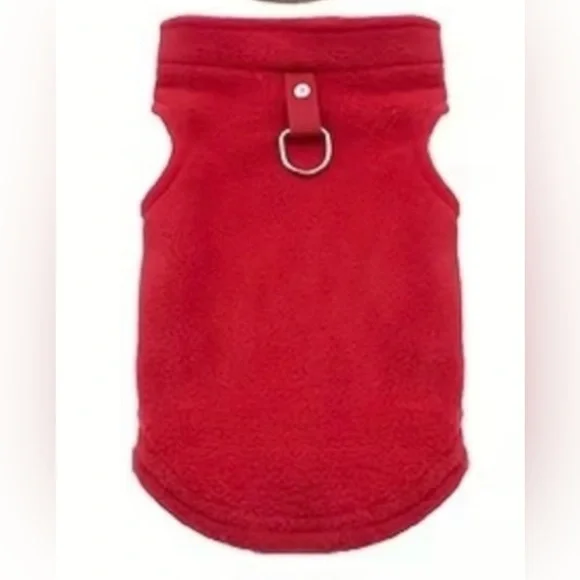 Dog Fleece Sweater Red Medium