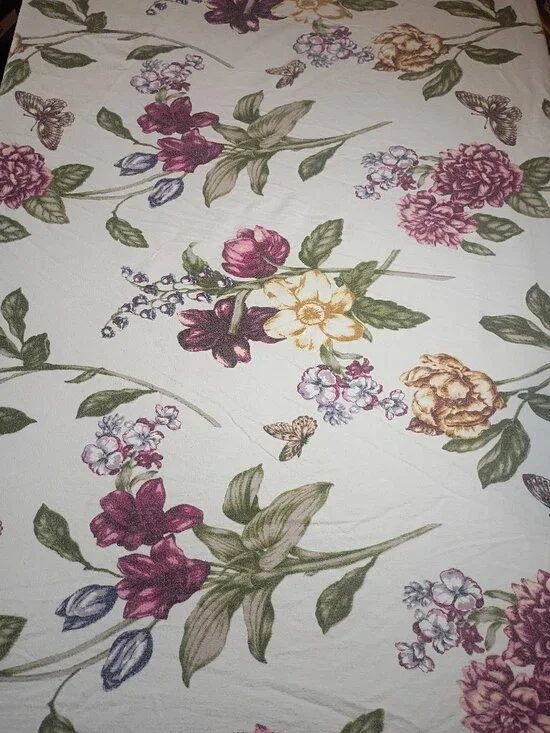 Discontinued Nature Floral Whimsical Cotton Queen Size Sheet READ Description