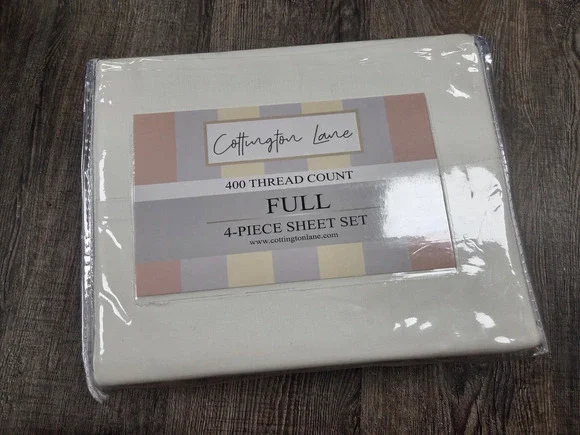 Cottington Lane Premium 100% Cotton 4-Piece Bed Sheet Set Ivory 10