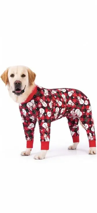 Yeapeeto Dog Recovery Suit – Christmas Snowman Design (XL)