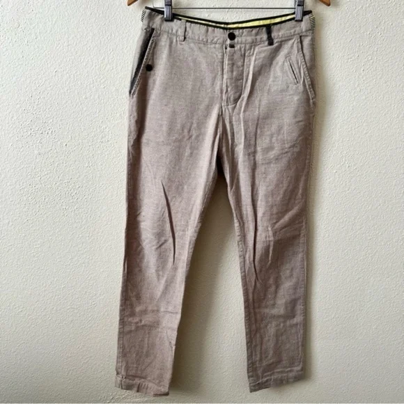 Descendant of Thieves Men’s Linen Blend Beige Speckled Crop Pants