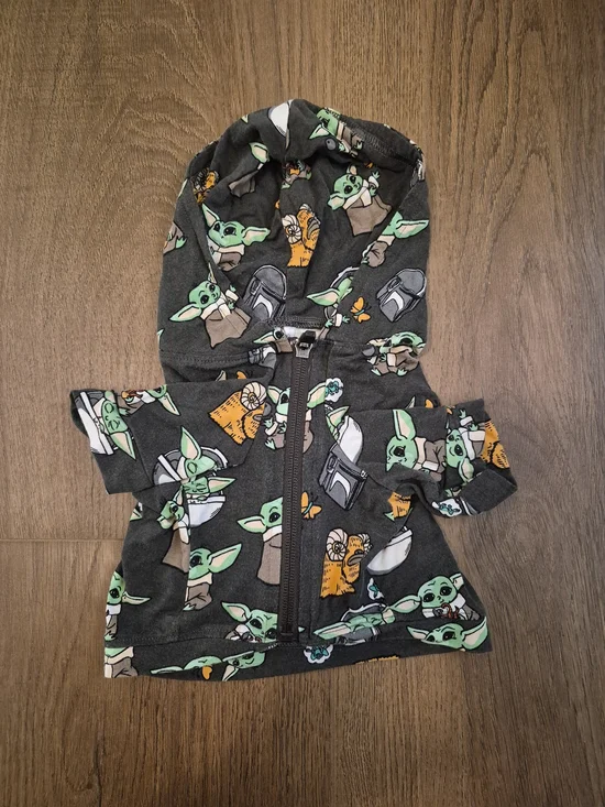 Meundies Star Wars Hooded Zip Jacket For Dogs Pets Mandolorian Grogu