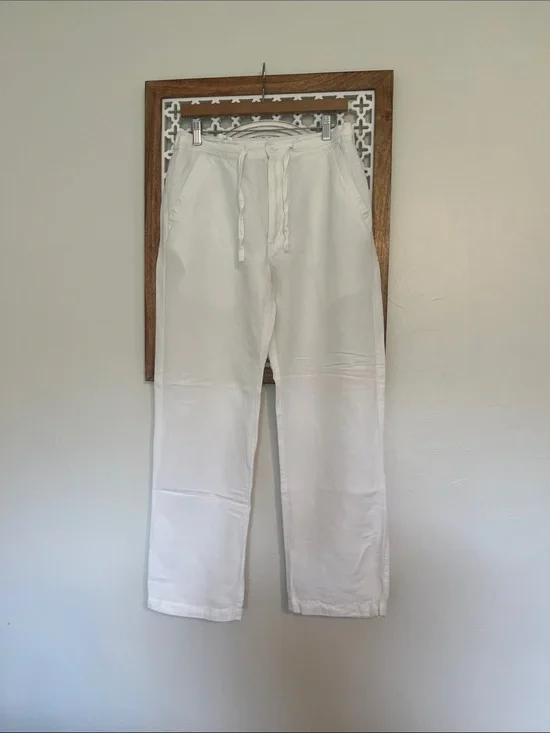 Woman White Drawstring Lounge
