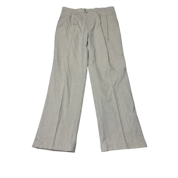 Vintage NWT AKA Eddie Bauer Mens Seersucker White‎ Striped Pleated Pants 40X34