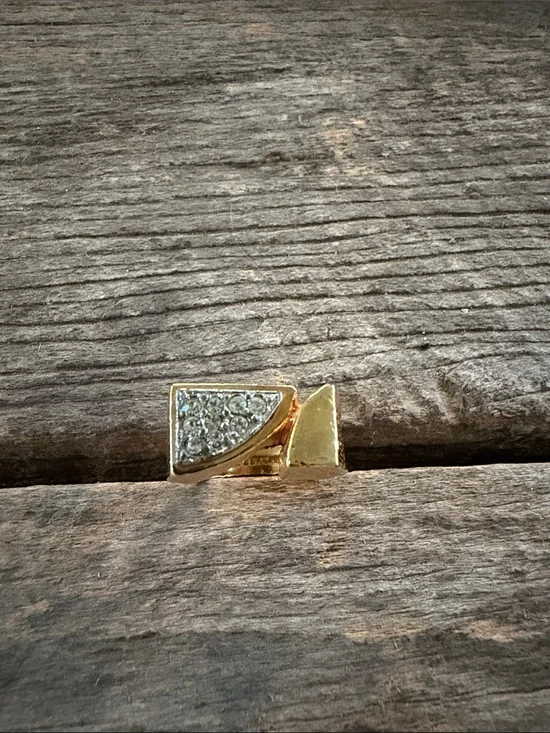 Mens/Womens art deco 18kt GF ring