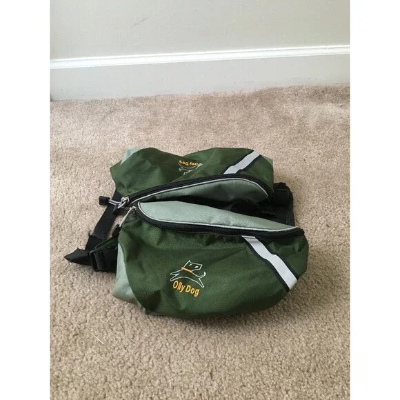 Olly Dog Sport Pet Saddle Backpack Bag Outdoor Green