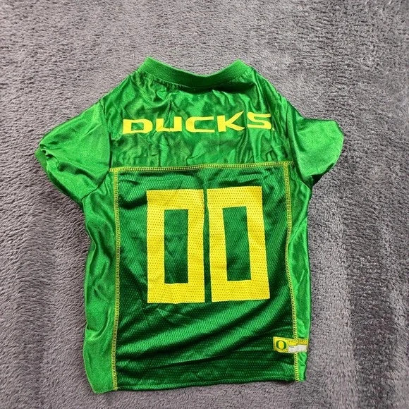 Pets First Oregon Ducks Dog Jersey XL Green Excellent NCAA UofO #00 Shirt