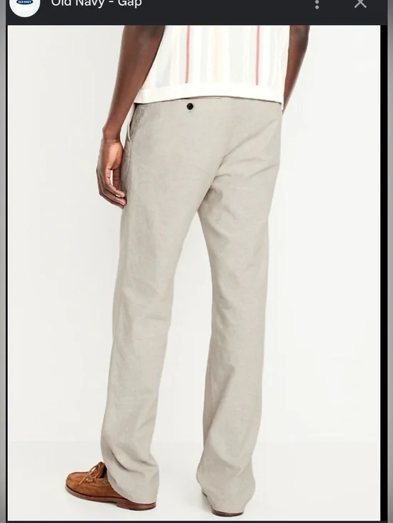 NWT Old Navy Linen Blend The 90’s Straight Fit Leg Pants Beige , size 36/30