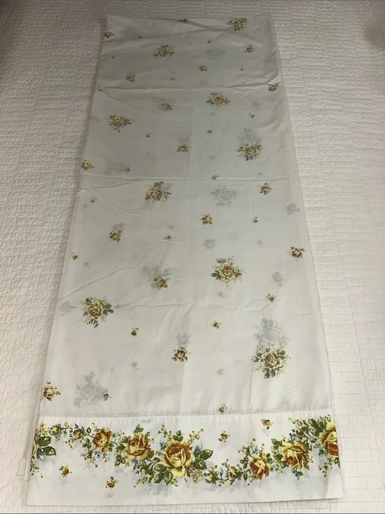 Wondercale by Springmaid Double Flat Sheet Floral Cotton Cream Yellow Rose Print
