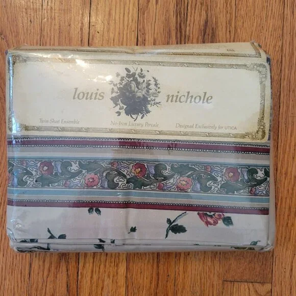 Louis Nichole Utica Twin‎ Sheet Set Dubonnet Multi Combed 180 Threads