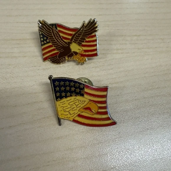 Vintage enamel USA lapel pins