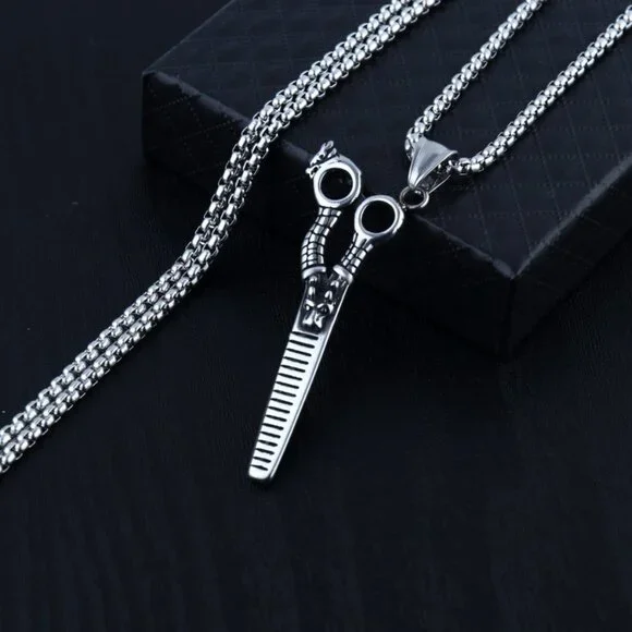 ❤️Fashion domineering scissors pendant necklace for women/men, N90201P225