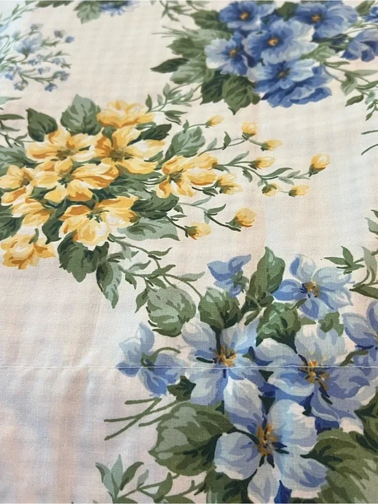 Vintage Liz Clairborne In Full Bloom Gingham King Pillowcase - Made USA