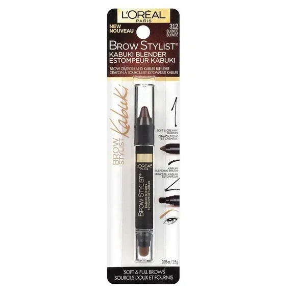 L'Oreal Paris‎ Brow Stylist Kabuki Blender Brow Crayon, 0.05 oz. #312 Blonde