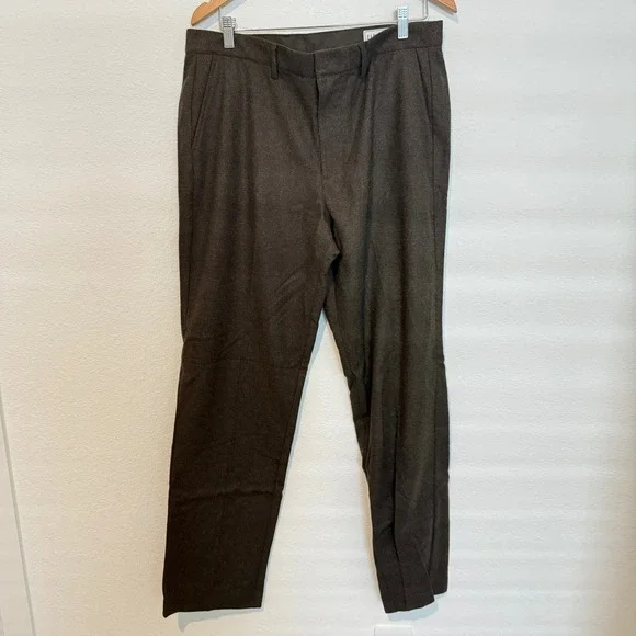 Gap Straight Fit Trousers Mens 34x34 Brown Wool Blend Dress Pants