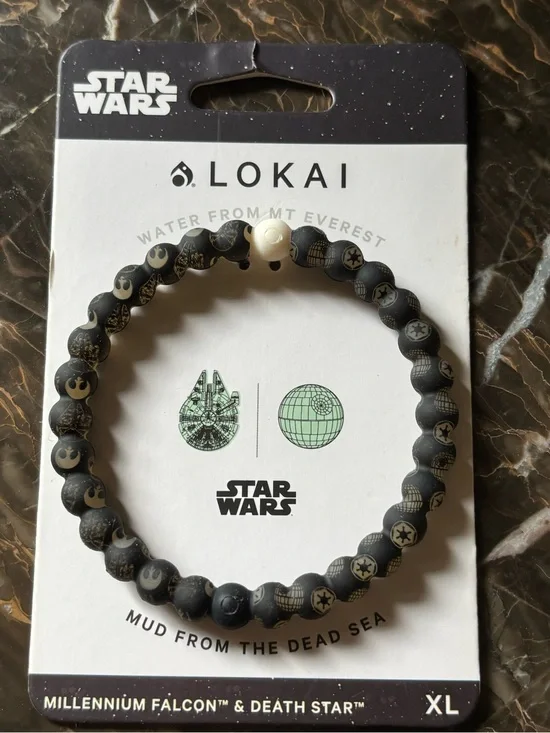 Lokai Bracelet Size XL Star Wars millennium falcon and Death Star, brand new