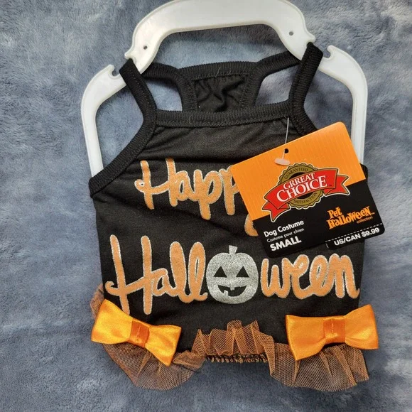 Great Choice Dog Costume Small Happy Halloween Pumpkin‎ Orange Bows Pet Outfit