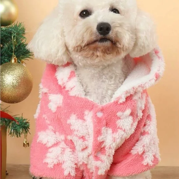 1pc Thickened And Fleece-Lined Polyester Pet‎ Hoodie, Washable.
