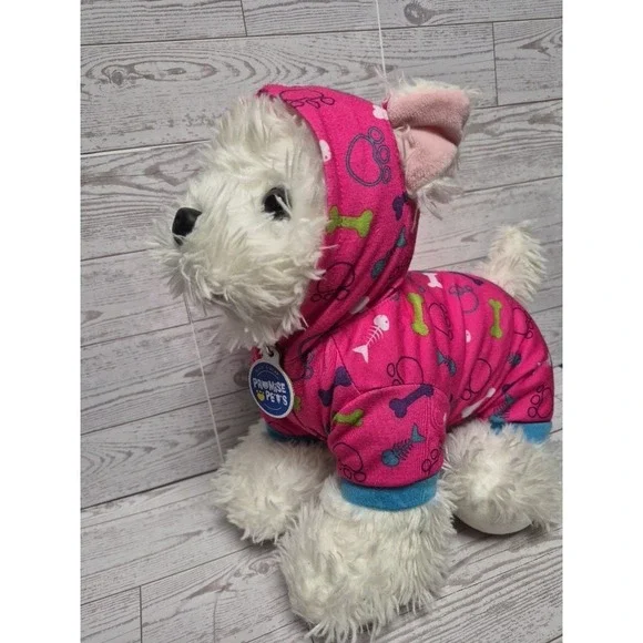 Build a Bear White Westie Plush Dog Dressed