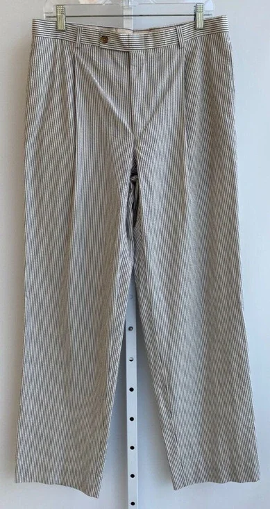 Burberry mens Seersucker Blue White pants trousers US 32 Reg (32x32)