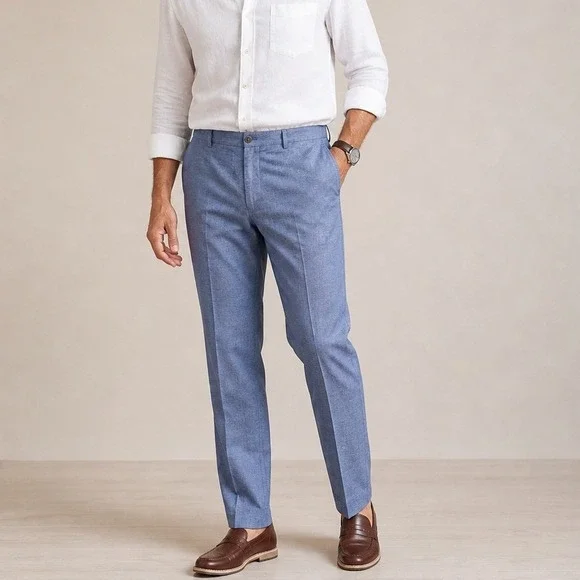 Joseph Abboud Mens Linen Cotton Casual Dress‎ Pants 44x30 Blue Summer Trousers