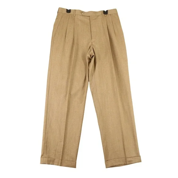 Allen Solly Dress Pants Mens 34x30 Pleated  Cuffed Hem Business Professional