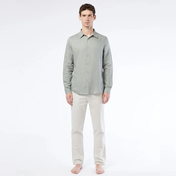 NWT ONIA Men's Stretch Linen Traveler Pant in Stone‎ Size 34