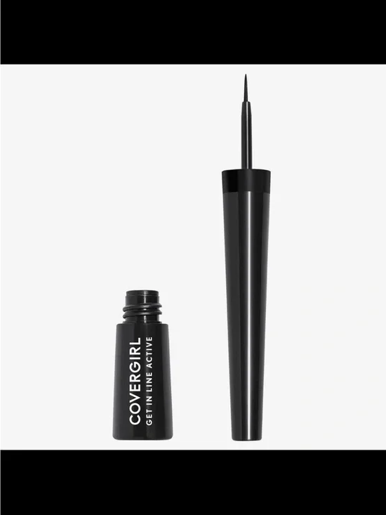 Covergirl Get in Line Active Eyeliner, 350 Ink Black, 0.08 oz, Feather-Fine Tip