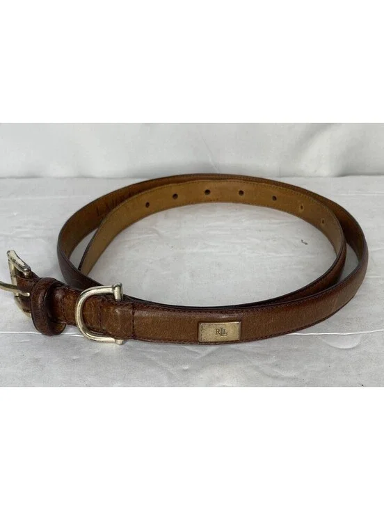 LAUREN Ralph Lauren Leather Belt Featuring A Stirrup-Inspired Design Size XL