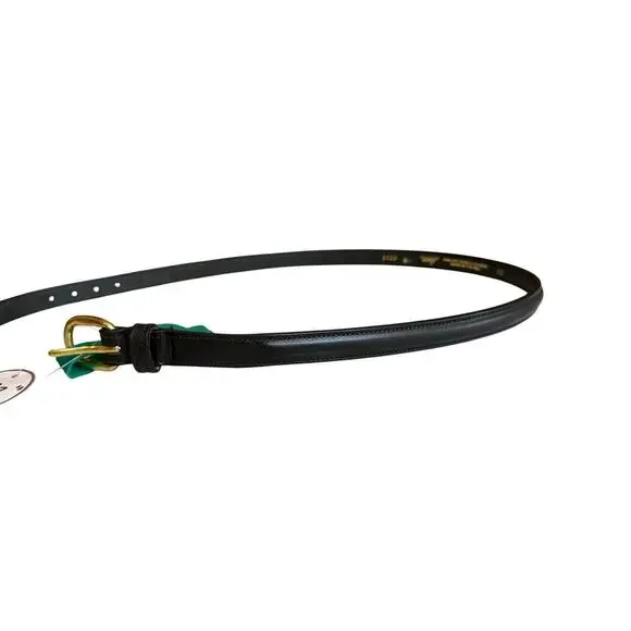 Tory English Bridle Leather Skinny Belt Black 32