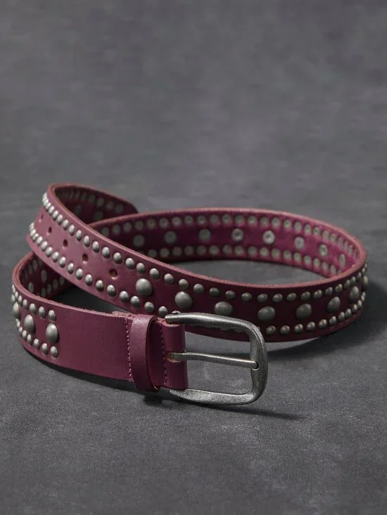 🆕 FREE PEOPLE We The Free Sola Stud Belt / Rare Plum