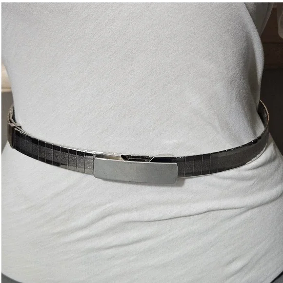 Silver Tone Metal Belt Adjustable Link Slide Buckle 35