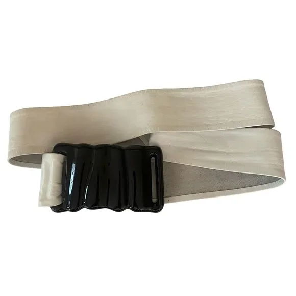 Vintage Shena Creations Leather Belt with Black Buckle