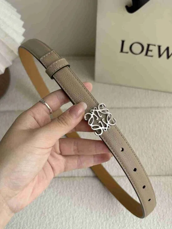 LOEWE Anagram Thin Grained Leather Belt