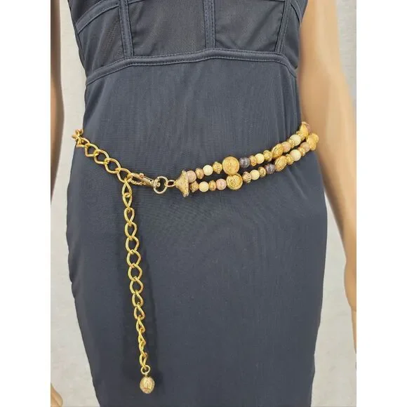 Vintage Gold Beaded Chain Waist Chain Belt