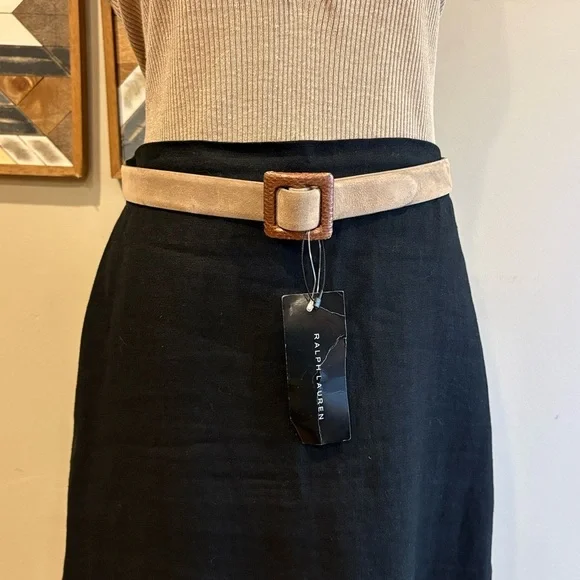 Vintage Ralph Lauren Black Label Tan Suede Trench-Buckle Belt Small *As-Is*