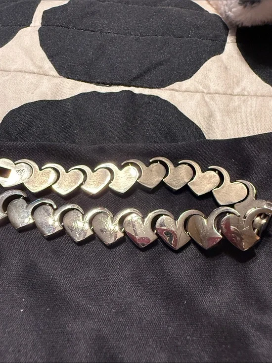Heart Link Silver-Tone Bracelet - Silver 925