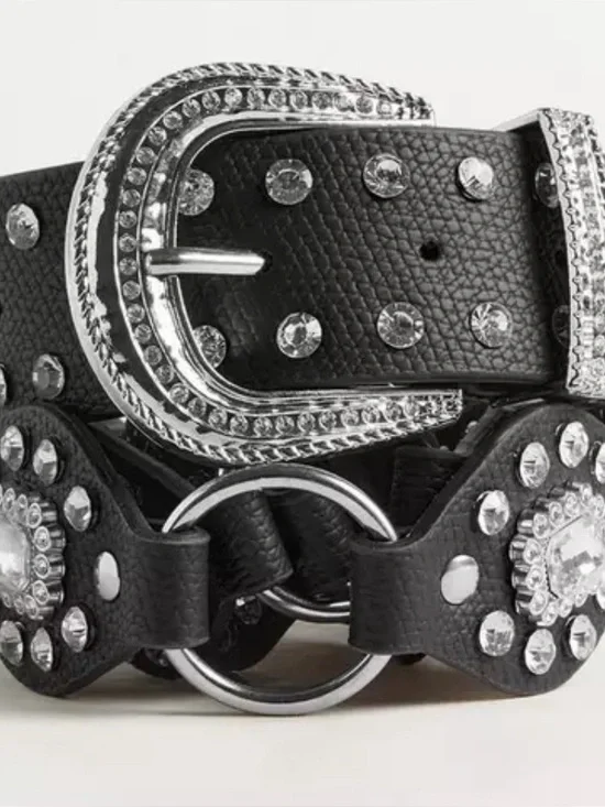 Torrid Rhinestone Western Denim Belt - Black