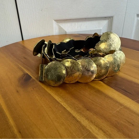 Korea brass metal disc concho‎ elastic belt