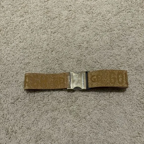 Goldbergh Ski Belt Logo Gold Metallic for Ski Pants, Jacket, ski suit